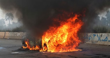 شاب يشعل النار فى سيارة والده احتجاجا على زواجه الثانى بالمنيا