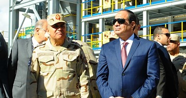 الرئيس السيسى يفتتح مصنع الفوسفات بمجمع شركات النصر بالفيوم