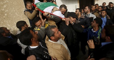 بالصور.. تشييع جثمان الشهيد الفلسطينى محمود أغا فى خان يونس بغزة