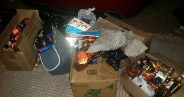 بالصور.. زجاجات مولوتوف وعبوات بنزين داخل سيارة متهم بقتل شخص فى بورسعيد