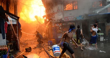تشريد الآلاف بسبب حريق فى منطقة سكنية بالعاصمة الفلبينية مانيلا