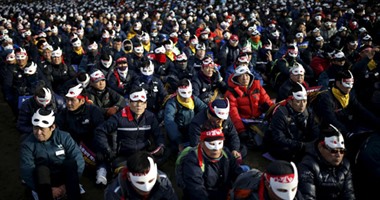 بالصور.. مظاهرات حاشدة فى سيول للمطالبة باستقالة رئيسة كوريا الجنوبية
