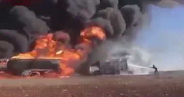 "الميرور البريطانية" تنشر لقطات لقصف قافلة نفط لـ"داعش" تتوجه إلى تركيا