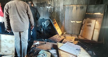 ننشر صور حريق استراحة مطران أسوان بكنيسة الرئيس ميخائيل
