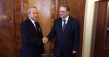 نجيب ساويرس يلتقى نائب وزير خارجية روسيا ويعزيه فى ضحايا الطائرة المنكوبة