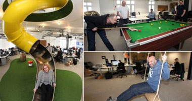 بالصور.. أجمل مكتب فى العالم بصالة بلياردو وسينما ومراجيح