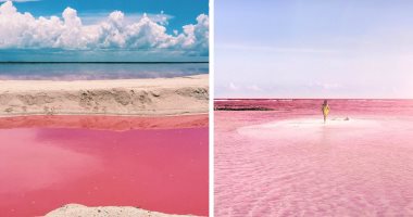 الحياة بقى لونها "بمبى".. بالصور شاهد جزيرة كاملة فى المكسيك لونها "بينك"