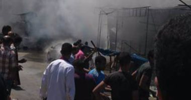السيطرة على حريق محل بويات فى منطقة فيصل