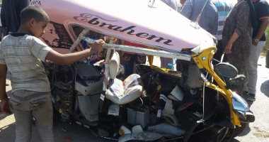 بالصور.. إصابة 6 أشخاص فى حادثى تصادم بكفر الشيخ