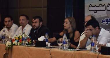 بالصور.. طلعت زكريا وريم البارودى فى المؤتمر الصحفى لفيلم "حليمو"