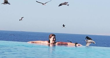 رانيا فريد شوقى من حمام السباحة: "مصر جميلة خليك فاكر"