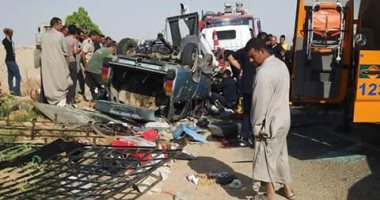 إصابة 3 أشخاص فى حادث تصادم 8 سيارات بطريق مصر الإسكندرية الزراعى