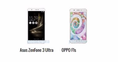 بالمواصفات.. أبرز الفروق بين هاتفى ZenFone 3 Ultra وOPPO F1s