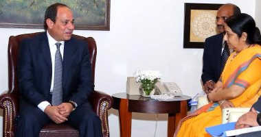 وزيرة خارجية الهند تؤكد للسيسى دور مصر القيادى بأفريقيا والعالم العربى