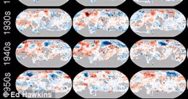 167 خريطة ترصد تطور ارتفاع درجة حرارة كوكب الأرض منذ عام 1850
