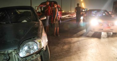 مصرع شخصين فى حادث تصادم بين ميكروباص وسيارتين قرب شارع فيصل