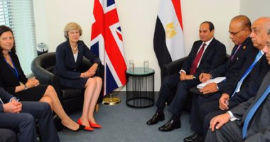 السيسي يبحث مع رئيسة وزراء بريطانيا تعزيز التعاون الاقتصادى