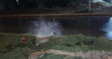 بالصور.. قارئ يرصد انفجار ماسورة مياه بالشيخ زايد