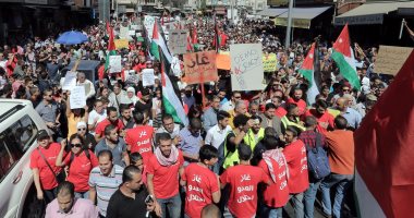 تظاهرة فى الأردن ضد اتفاق استيراد الغاز مع إسرائيل