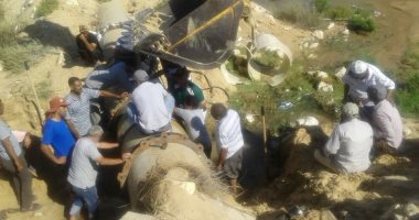 بالفيديو والصور.. شركة مياه القناة تنهى إصلاحات خط مياه سيناء