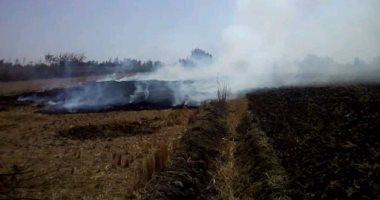 محافظ الشرقية يرصد حريق لقش الارز بههيا ويحرر مخالفة للمزارع