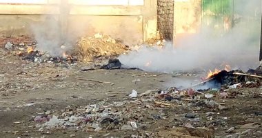 بالصور.. أهالى قرية ششت الأنعام بالبحيرة يستغيثون من حرائق القمامة