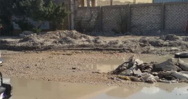 بالصور.. طريق "أم زغيو" بالإسكندرية يعانى من مياه الصرف الصحى ويحتاج للرصف
