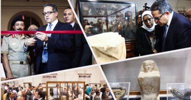 خالد العنانى يفتتح معرض المضبوطات الأثرية بالمتحف المصرى