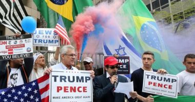 بالصور.. اشتباكات بين مؤيدى ترامب وكلينتون فى البرازيل