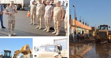 استمرار جهود القوات المسلحة  لمواجهة مخاطر السيول ودعم المناطق المضارة