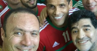 نادر السيد يشارك الأسطورة مارادونا وريفالدو فى مباراة خيرية بالمغرب