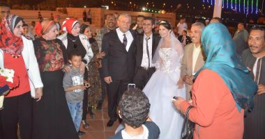 محافظ المنيا يشهد حفل زفاف جماعى لـ60 عريسا وعروسة