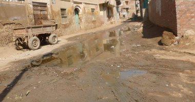 بالصور.. مياه الصرف الصحى تحاصر شوارع قرية كفر الحمادية بالمنوفية