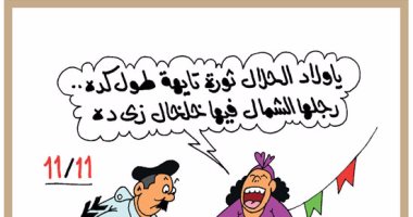 سيدة تسأل عن "ثورة تايهة" فى الشوارع الخالية بكاريكاتير "اليوم السابع"