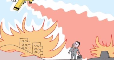 كاريكاتير إسرائيلى يتهم نتنياهو بافتعال الحرائق لتغطية قضية "الغواصات"