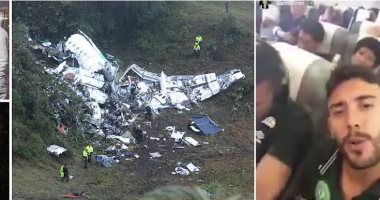 بالفيديو.. لحظات استخراج ضحايا الطائرة المنكوبة للفريق البرازيلى