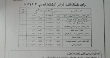 تعليم القاهرة تعلن مواعيد امتحانات الفصل الدراسى الأول للشهادات والنقل