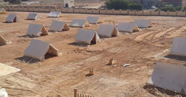 إنشاء معسكر للإيواء ضمن التدريب على مجابهة السيول والأزمات بطور سيناء