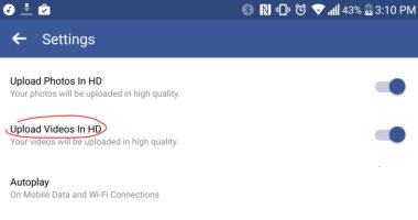 "فيس بوك" يتيح للمستخدمين رفع الفيديوهات بجودة HD