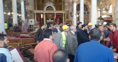 انتقال فريق من نيابة حوادث غرب القاهرة لمعاينة موقع انفجار الكاتدرائية