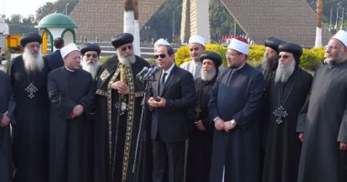 بالصور.. الرئيس السيسي يصل النصب التذكارى لحضور جنازة شهداء الكنيسة البطرسية