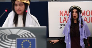 بالصور.. البرلمان الأوروبى يكرم الإيزيديتين نادية مراد ولمياء بشار