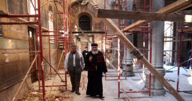 بالفيديو والصور.. أولى لقطات ترميم الكنيسة البطرسية من آثار التفجير الإرهابى
