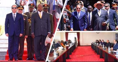 السيسى يغادر أوغندا بعد مباحثات مهمة مع الرئيس يورى موسيفينى