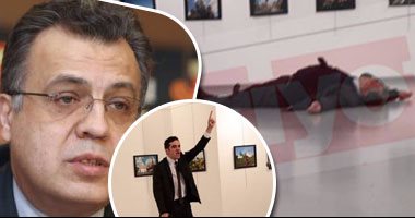 بالفيديو والصور.. اغتيال السفير الروسى لدى أنقرة.. مسلح يطلق الرصاص عليه داخل معرض فنى.. والأمن التركى يصفى القاتل.. و"خارجية موسكو" تطالب وسائل الإعلام بالإلتزام بالبيانات الرسمية