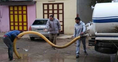 شفط مياه الأمطار من شوارع عزبة البرج وانتظام العمل ببوغاز الصيد 