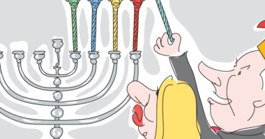 بعد قرار "المستوطنات".. كاريكاتير إسرائيلى يشعل أوباما فى عيد "الحانوكا"