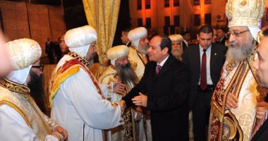 الرئيس السيسى يصل الكاتدرائية المرقسية للمشاركة بقداس العيد 