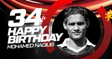 محمد نجيب مدافع الأهلي يحتفل بعيد ميلاده الـ34