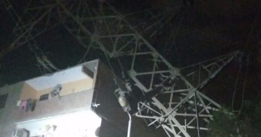 بالصور.. الداخلية: سقوط برج كهرباء ضغط عالى على عقار فى السلام
